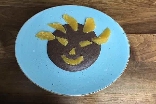 Chocolate Porridge with Orange Pieces