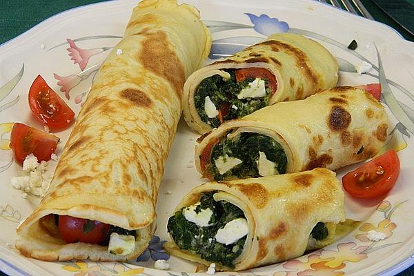 Chrissis Stuffed Spinach Pancakes