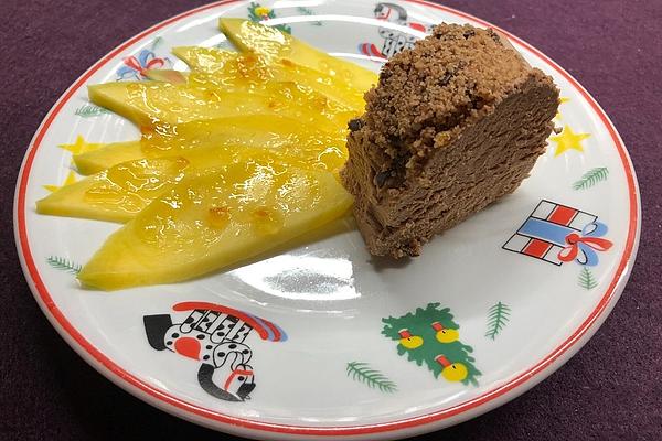 Christmas Dessert with Flambéed Orange or Mango Slices