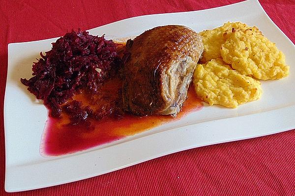 Christmas Duck with Red Cabbage and Bread Dumplings