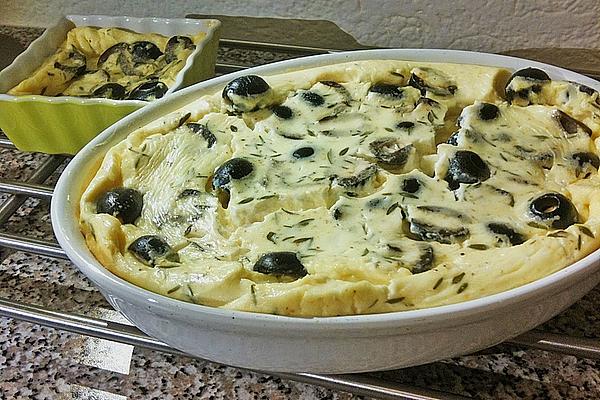 Clafoutis with Olives and Goat Cheese