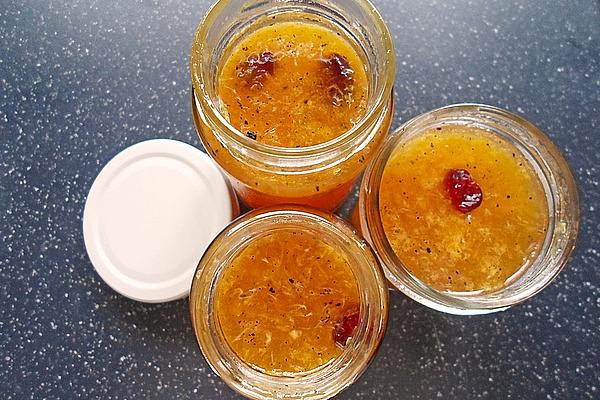 Clementine-lime Jam with Cranberries, Refined with Vanilla and Cinnamon