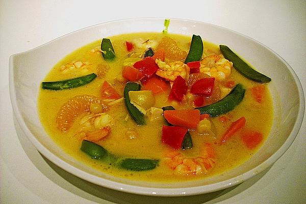 Coconut Curry Soup with Prawns
