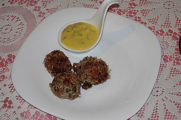 Coconut Meatballs with Mango Sauce