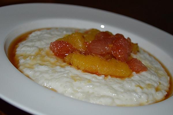 Coconut Rice Pudding with Hot Oranges