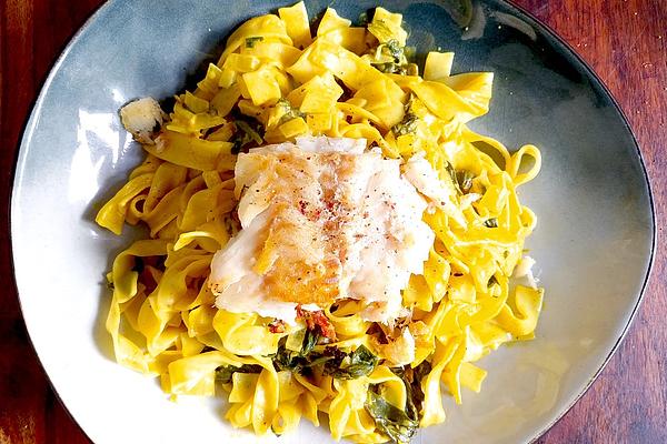 Cod Fillet on Curry Cream with Tagliatelle