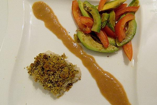 Cod Fillets with Herb Crust with Tomatoes – Avocado – Vegetables