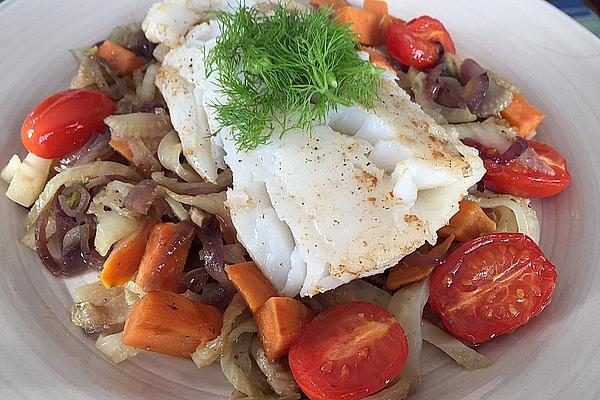 Cod on Fennel and Sweet Potato Vegetables
