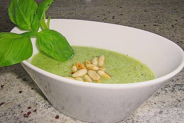 Cold Cucumber Soup with Pine Nuts