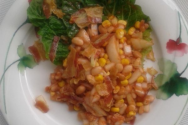 Colorful Bean Salad with Baked Beans