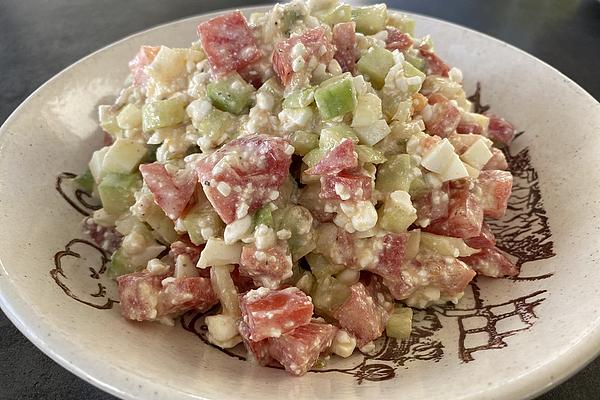 Colorful Cream Cheese and Egg Salad