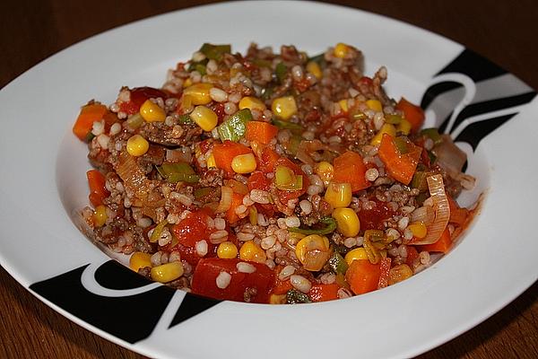 Colorful Minced Meat Pot with Pearl Barley