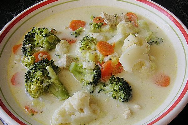 Colorful Poultry Cheese Soup