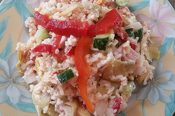 Colorful Rice Salad with Artichokes