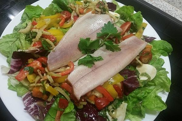 Colorful Salad with Fish Fillets