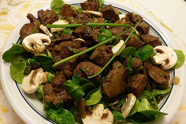 Colorful Salad with Fried Turkey Liver