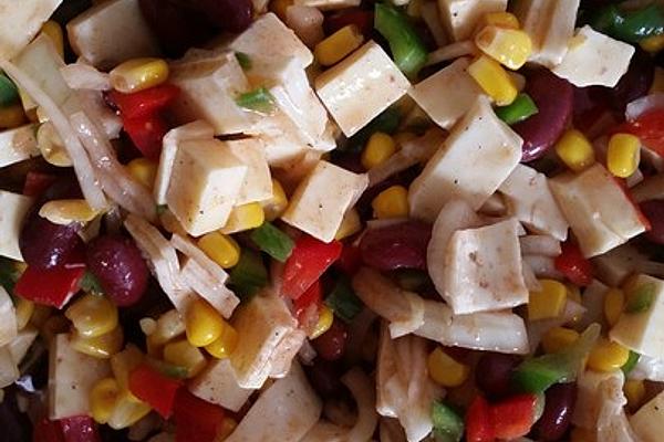Colorful Summer Salad with Cheese