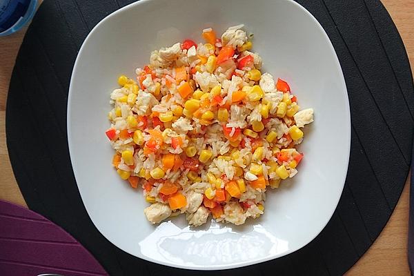 Colorful Vegetable Rice with Chicken