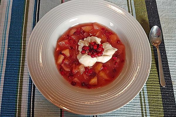 Compote Made from Apples, Pears and Cranberries