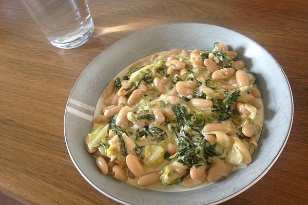 Cooked White Bean Salad with Herder Cheese