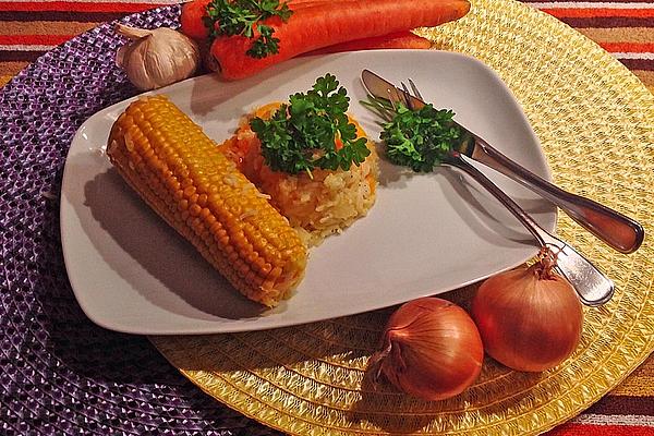 Corn on Cob with Vegetable Rice