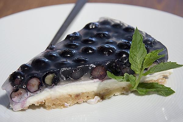 Cream Cheese Cake with Breadcrumbs and Blueberries
