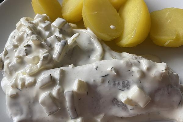 Cream Herring with Jacket Potatoes