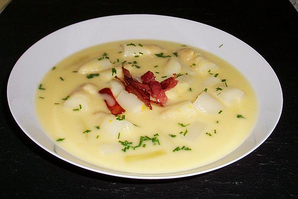 Cream Of Asparagus Soup with Vanilla and Parma Ham