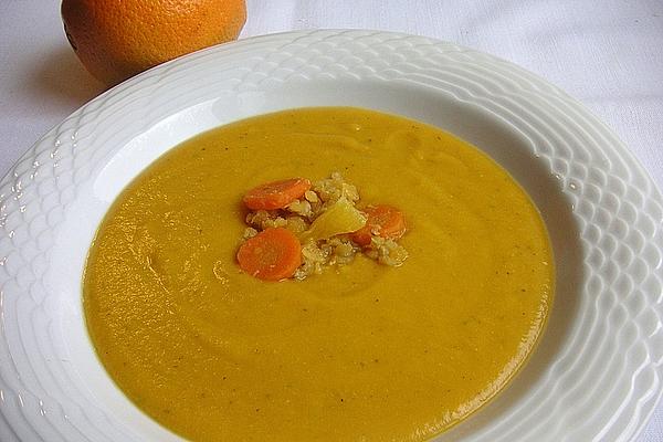 Cream Of Carrot Soup with Red Lentils and Orange