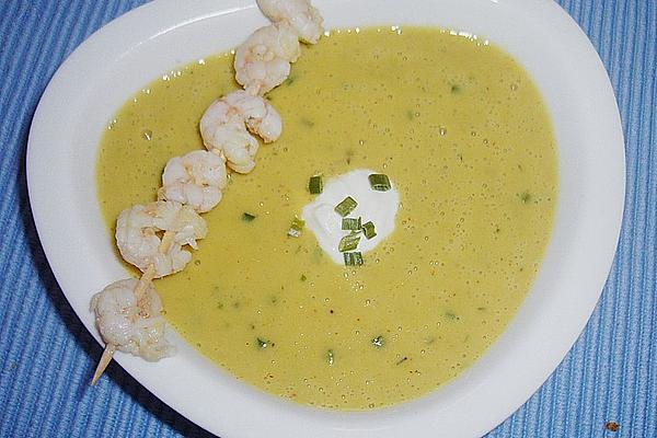Cream Of Corn Soup with Bacon and Prawns