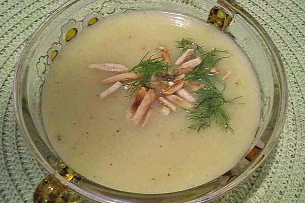 Cream Of Fennel Soup with Almond Slivers