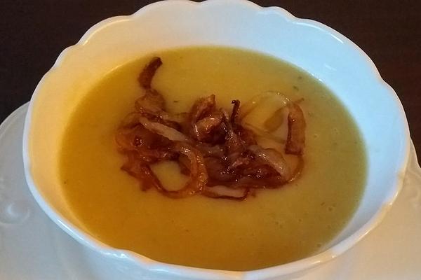 Cream Of Potato Soup with Fried Onion Rings