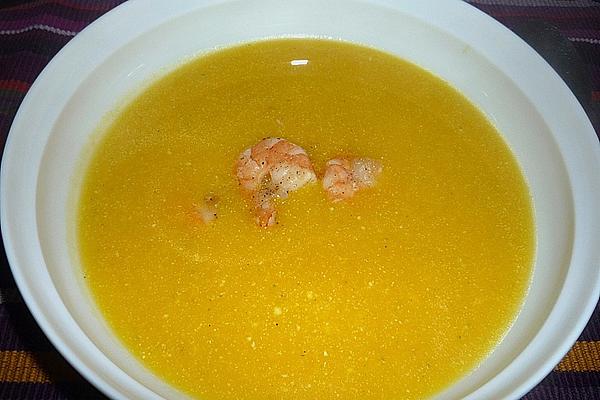 Cream Of Pumpkin Soup with Shrimp