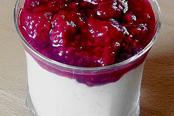 Cream – Rice Pudding with Berry Sauce