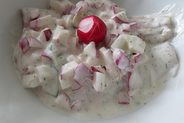 Cream with Cucumber, Radishes and Paprika