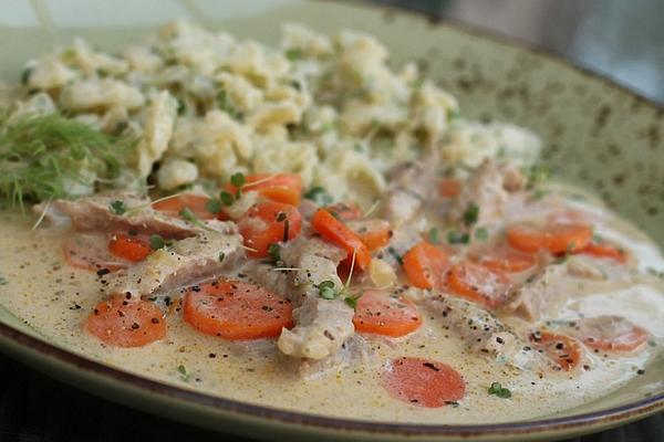Creamy Veal Strips with Carrots