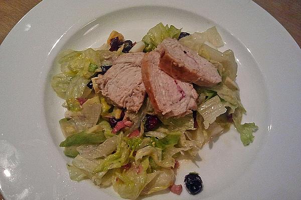 Crobb Salad with Avocado, Bacon, Cranberries and Chicken Strips