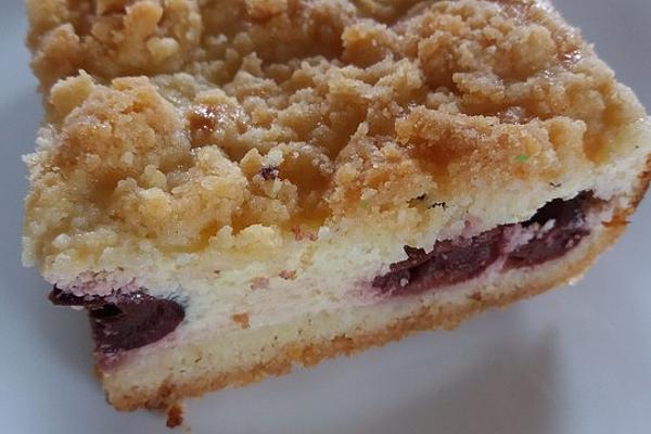 Crumb Cake with Quark and Cherry Filling