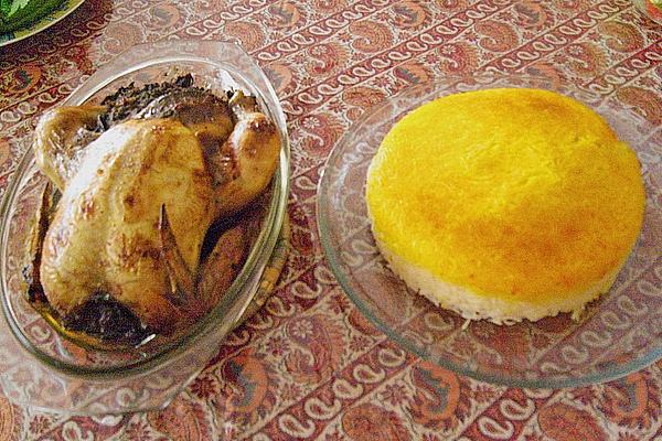 Crunchy, Stuffed Pomegranate – Walnut – Chicken with Basmati Rice