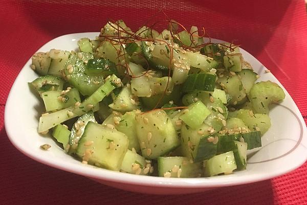 Cucumber and Celery Salad with Sesame Seeds