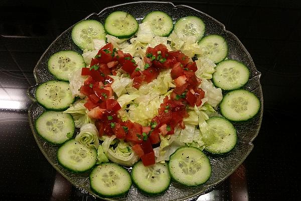 Cucumber and Iceberg Lettuce Carpaccio with Tomato Tartare