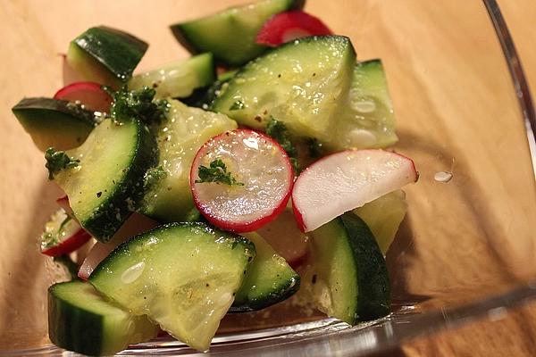 Cucumber and Radish Salad with Sweet Mustard Dressing