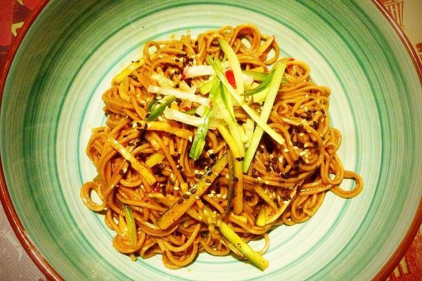 Cucumber and Soba Noodle Salad with Sweet Chili Dressing