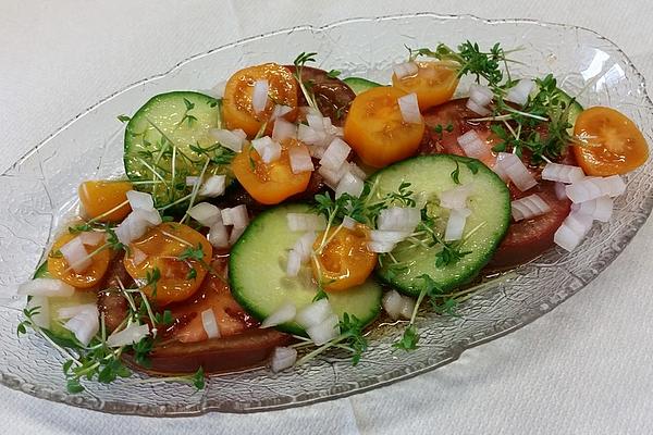 Cucumber and Tomato Salad with Fresh Cress
