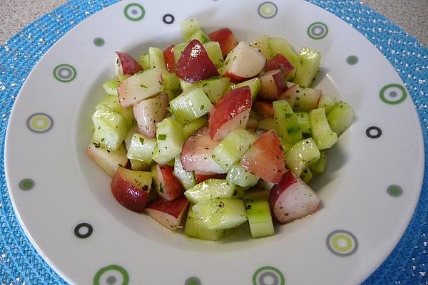 Cucumber and Vineyard Peach Salad
