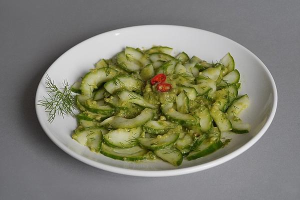 Cucumber Salad with Avocado Dill Dressing