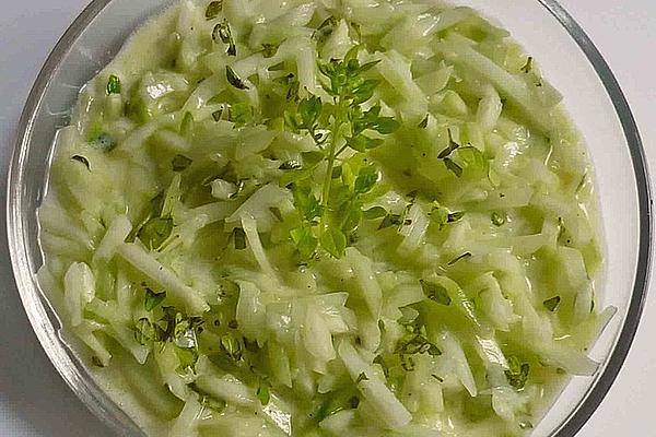Cucumber Salad with Basil Creme Fraîche