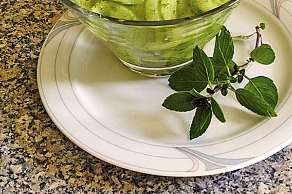 Cucumber Salad with Basil Pesto
