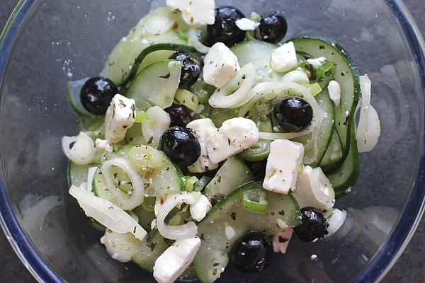 Cucumber Salad with Blueberries and Feta