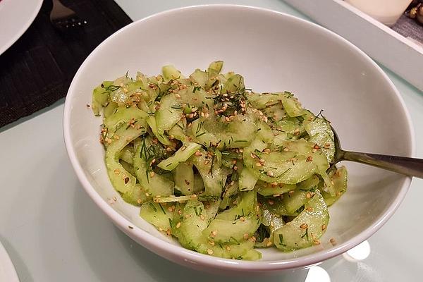 Cucumber Salad with Dill and Sesame Seeds